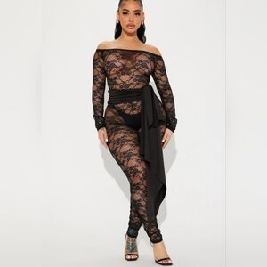 Lace Jumpsuit - Black